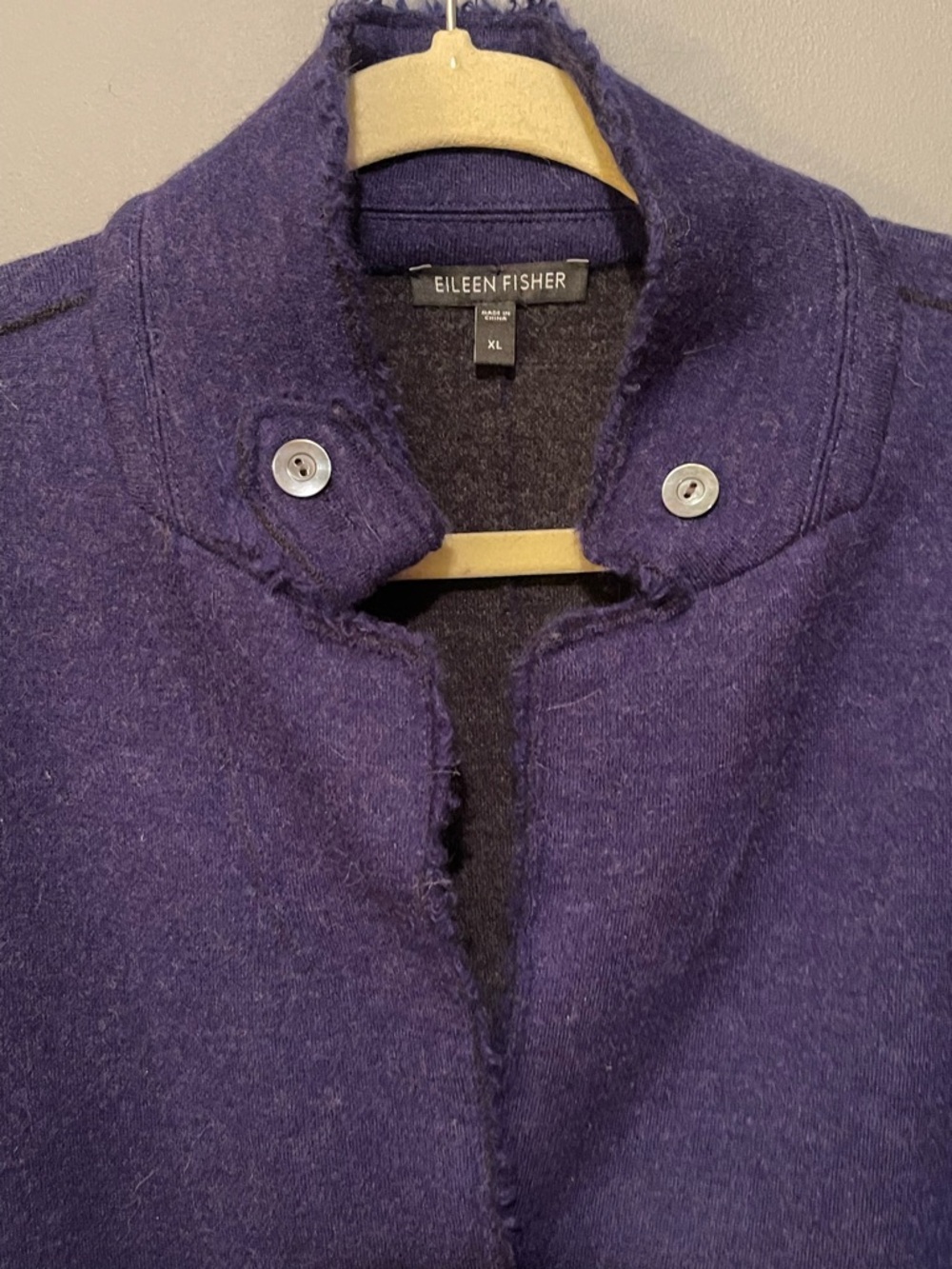 Eileen Fisher Purple 100% Merino Wool Felted Jacket XL Quiet Luxury - Picture 5 of 12